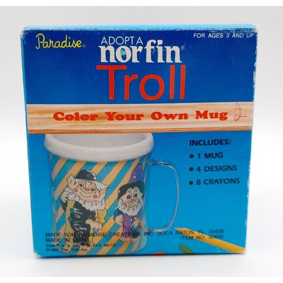 Paradise Adopt a Norfin Troll Color Your Own Mug 1992 RARE - Picture 6 of 7